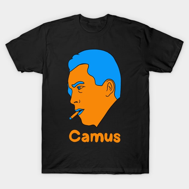 Albert Camus - French Philosophy Existentialist - Orange Edition T-Shirt by isstgeschichte